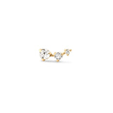 0.40 TCW Round Cut Moissanite Climber Earrings in Gold 5