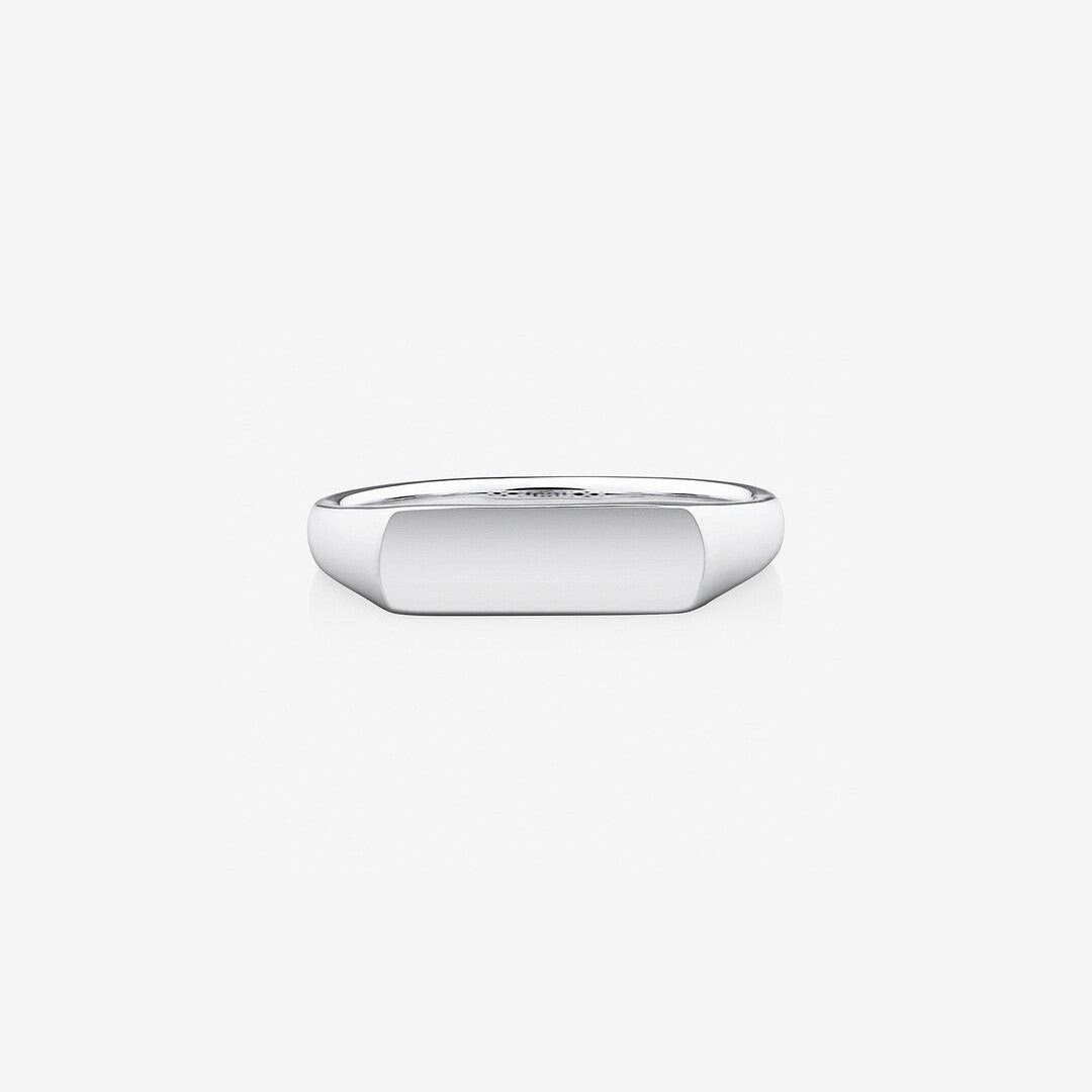 Rectangle Signet Men's Wedding Band in Solid Gold 1