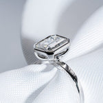Classic 2.0 CT Emerald Moissanite Engagement Ring with Bezel Design 4