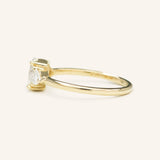 Stunning 1 CT Oval Moissanite Engagement Ring With Three Stone Design 3