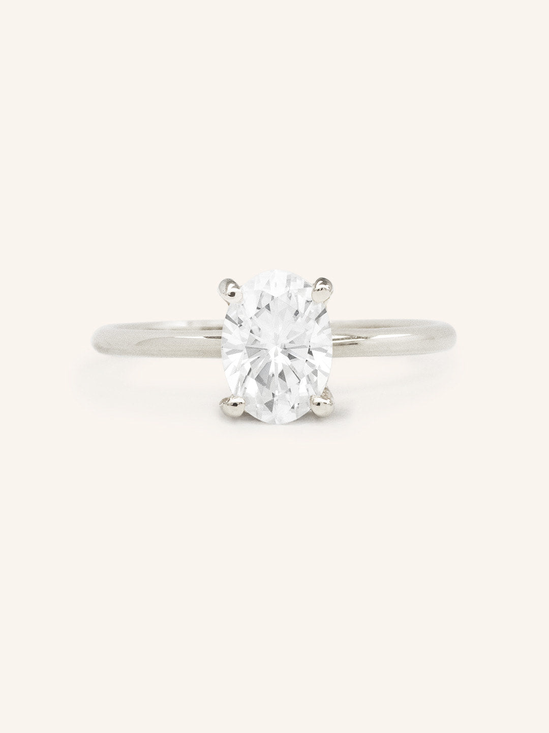 Stunning 1 CT Oval Moissanite Engagement Ring With Solitaire Design 4