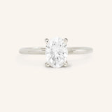 Stunning 1 CT Oval Moissanite Engagement Ring With Solitaire Design 4