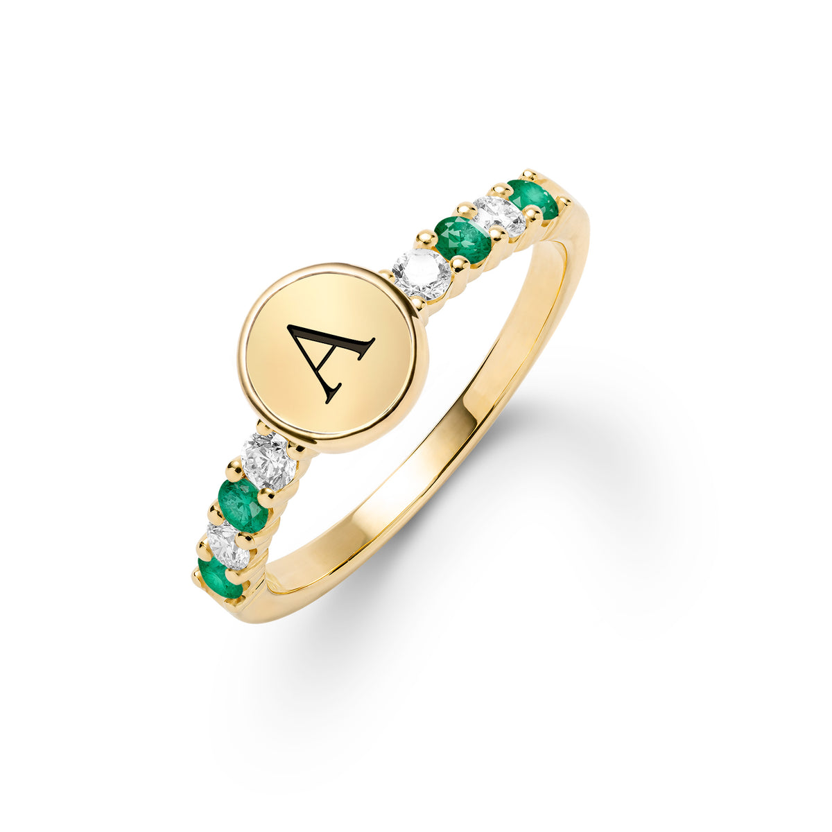 0.24TCW Round Emerald Lab Made Diamond- May Birthstone Engagement Ring 1