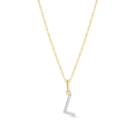 0.30 TCW Round Moissanite Diamond Customized Letter Pendant Necklace in Solid Gold 9