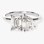 Stunning 2.50 TCW Pear & Emerald Moissanite Engagement Ring 4