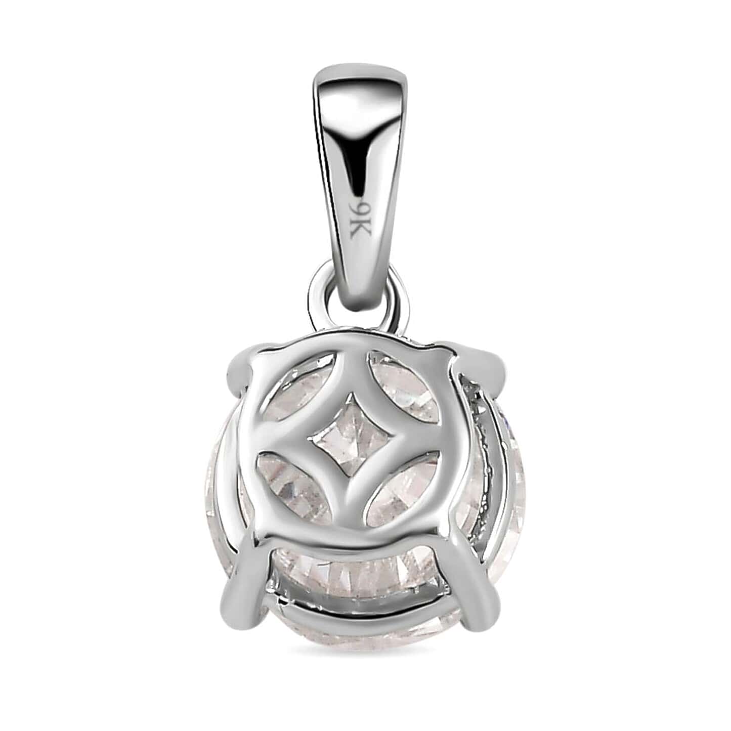 Round Cut Cubic Zirconia in 925 Sterling Silver Necklace 5
