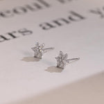 0.50 TCW Round & Pear Cut Moissanite Floral Stud Earrings in Gold 7