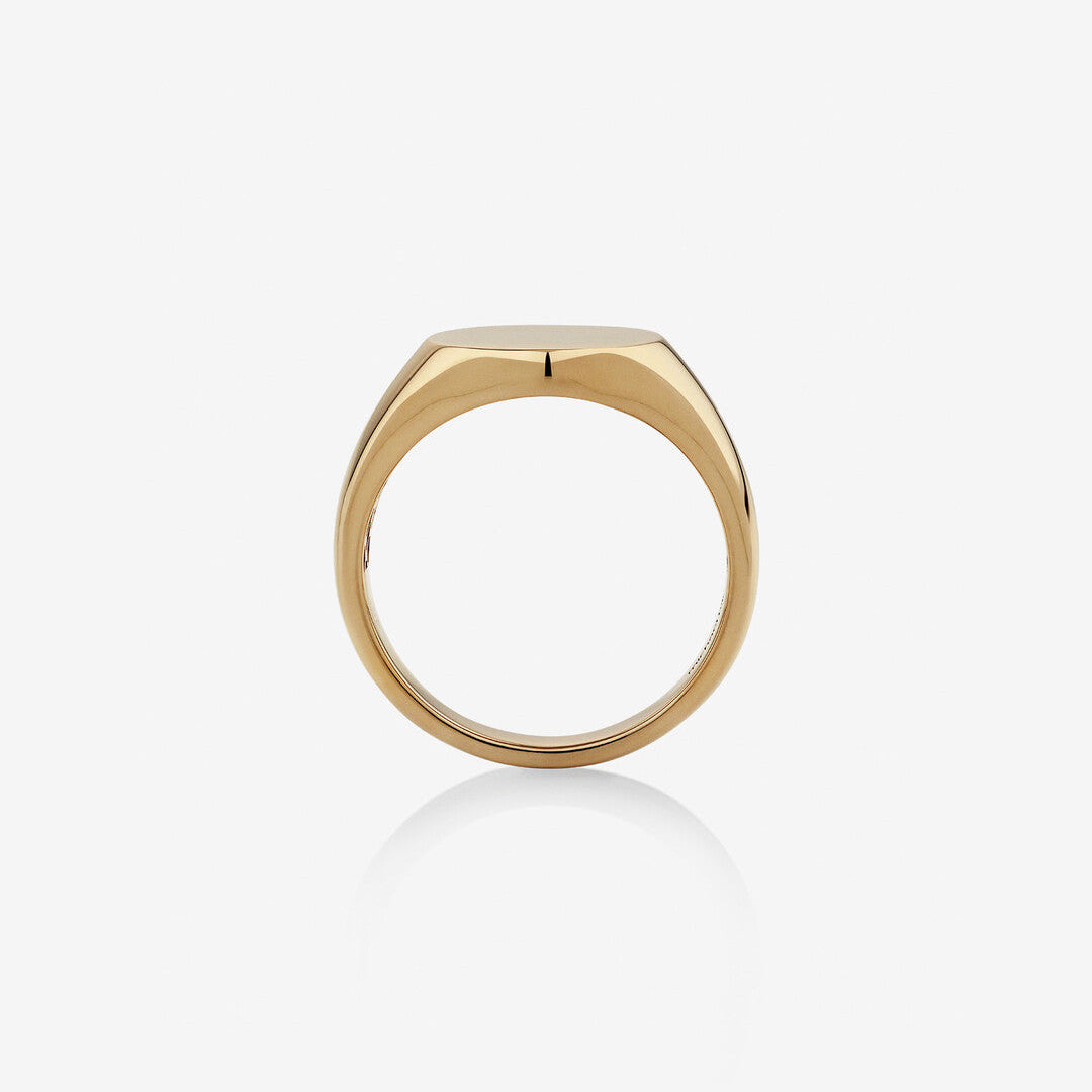 Oval Signet Men's Wedding Band in Solid Gold 2
