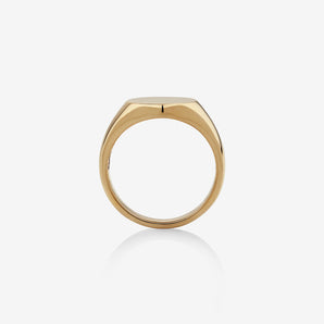 Oval Signet Men's Wedding Band in Solid Gold