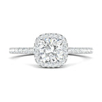 Stunning 0.5 CT Cushion Moissanite Engagement Ring With Halo & Pave Design 1