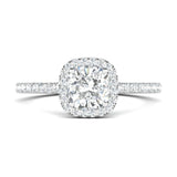 Stunning 0.5 CT Cushion Moissanite Engagement Ring With Halo & Pave Design 1