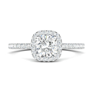 Stunning 0.5 CT Cushion Moissanite Engagement Ring With Halo & Pave Design