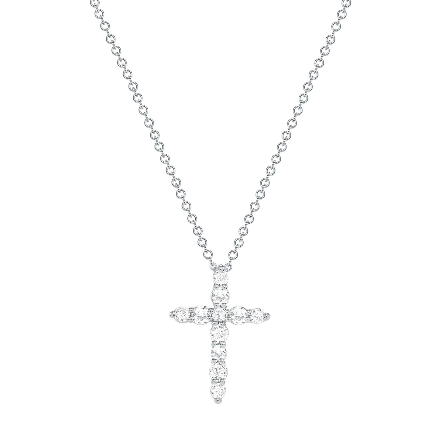Classic 1.0 TCW Moissanite Diamond Solitaire Pendant Necklace in Solid Gold 1