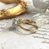 Stunning 3.0 CT Radiant Moissanite Engagement Ring with Plain Wedding Band 2