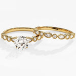 1.50 CT Round Cut Moissanite Bridal Ring Set with Marquise & Round Wedding Bands 1
