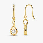 0.30 TCW Round Cut Moissanite Drop Earrings in Gold 1