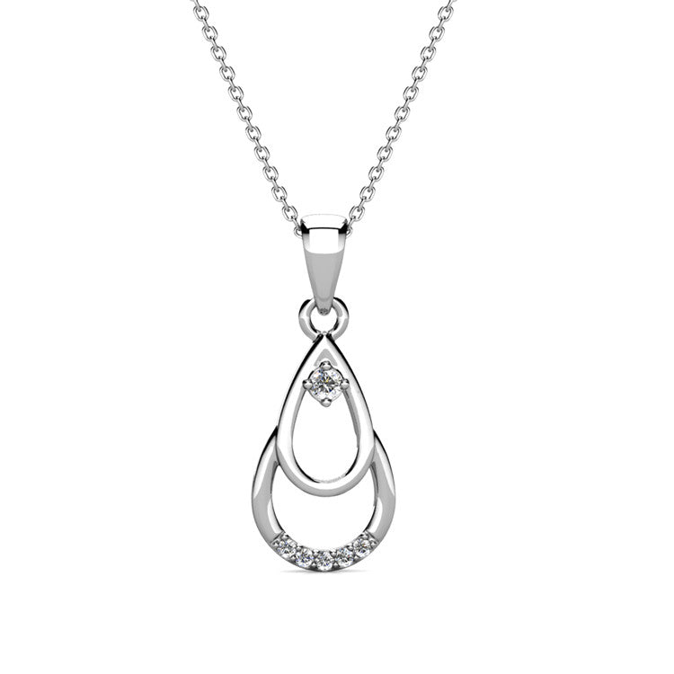 Round Cut Cubic Zirconia in 925 Sterling Silver Necklace 3