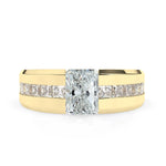 Stunning 2.0 CT Radiant Moissanite Men's Wedding Band with Channel Pave Design 1