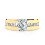 Stunning 2.0 CT Radiant Moissanite Men's Wedding Band with Channel Pave Design 1
