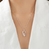 Round Cut Cubic Zirconia in 925 Sterling Silver Necklace 4