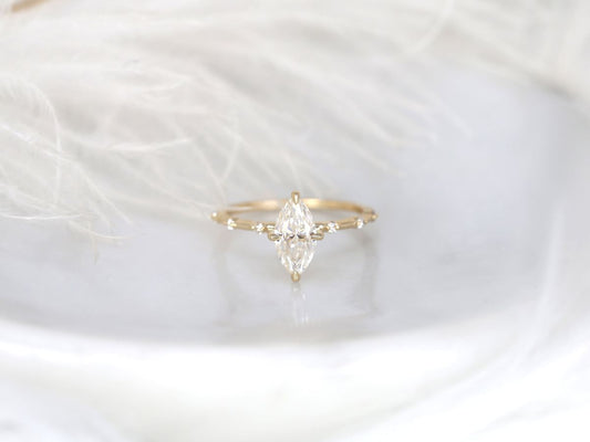 Stunning 1 CT Marquise Moissanite Engagement Ring With Dainty Design 1