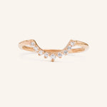 Stunning 0.2 TCW Round Moissanite Stones Curved Wedding Bands 5