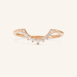 Stunning 0.2 TCW Round Moissanite Stones Curved Wedding Bands 5