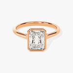 Stunning 1.0-2.0 CT Radiant Moissanite Engagement Ring with Bezel Design 5
