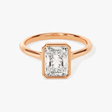 Stunning 1.0-2.0 CT Radiant Moissanite Engagement Ring with Bezel Design 5