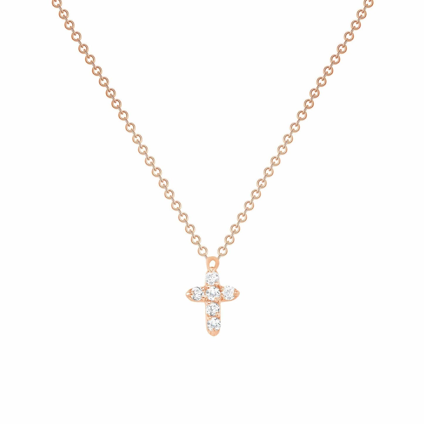 0.50 TCW Round Cut Moissanite Diamond Cross Pendant Necklace in Solid Gold 10