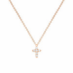 0.50 TCW Round Cut Moissanite Diamond Cross Pendant Necklace in Solid Gold 10