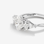 Stunning 2.25 TCW Oval & Kite Moissanite Engagement Ring with Three Stone Design 5
