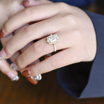 Stunning 1.5 - 2.5 CT Radiant Moissanite Engagement Ring with Pave & Halo Design 6