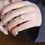 Stunning 1.5 - 2.5 CT Radiant Moissanite Engagement Ring with Pave & Halo Design 6