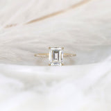 Stunning 2.6 CT Emerald Moissanite Engagement Ring with Pave Design 1