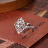 Stunning 4.5 CT Oval Moissanite Engagement Ring with Halo & Pave Design 3