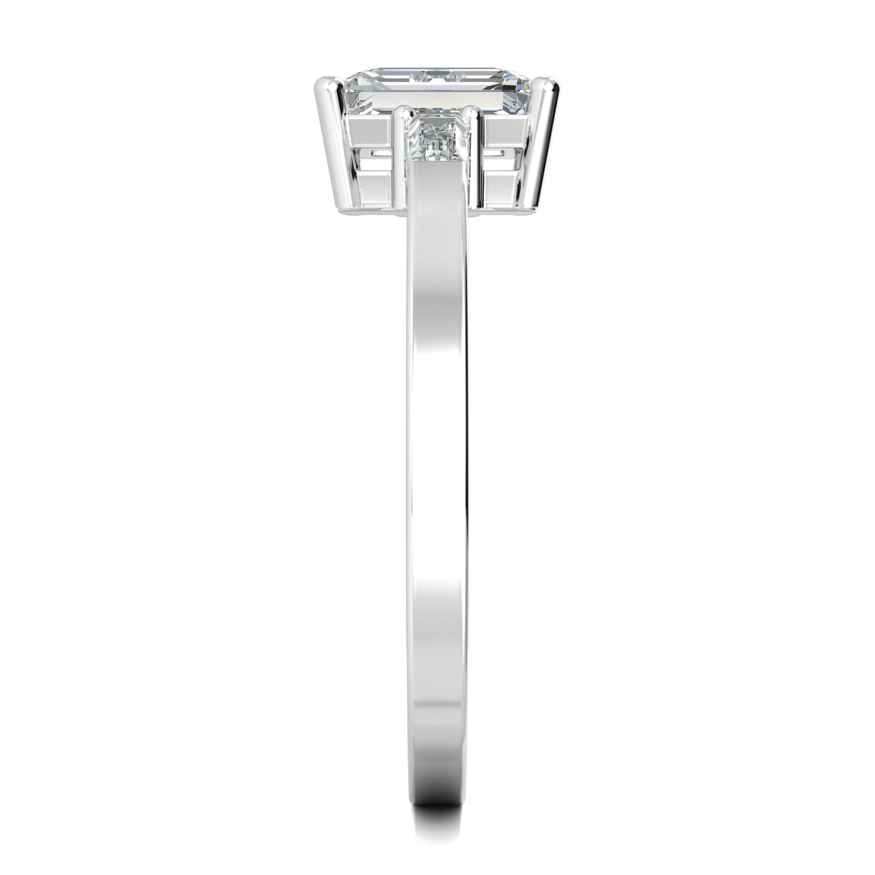 Stunning 0.5 CT Emerald Moissanite Engagement Ring With Three Stone Design 4