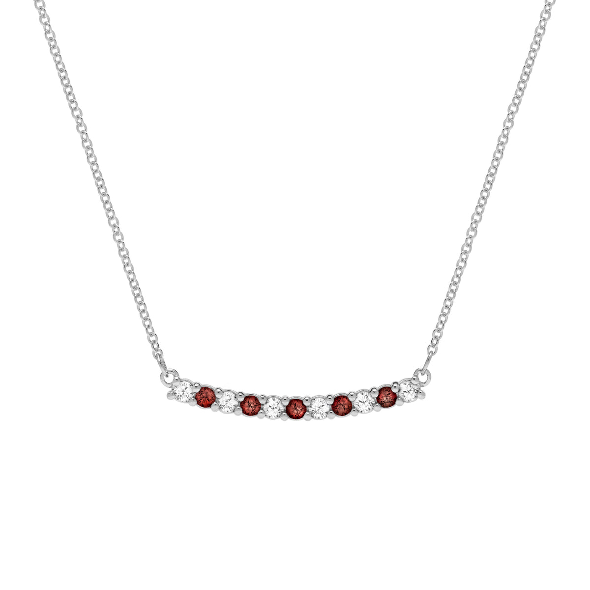 1.38 TCW Round Garnet Lab Made Diamond- January Birthstone Necklace 8