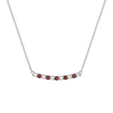 1.38 TCW Round Garnet Lab Made Diamond- January Birthstone Necklace 8
