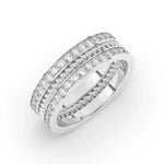 Delicate 0.90 TCW Moissanite Two Row Men's Wedding Band with Round Cut Stones in Solid Gold 3