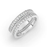 Delicate 0.90 TCW Moissanite Two Row Men's Wedding Band with Round Cut Stones in Solid Gold 3