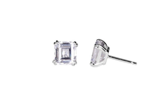 Round Cut Cubic Zirconia in 925 Sterling Silver Earrings 2