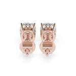 2.0 TCW Cushion Cut Moissanite Hidden Halo Stud Earrings in Gold 4