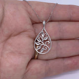 Round Cut Cubic Zirconia in 925 Sterling Silver Necklace 3