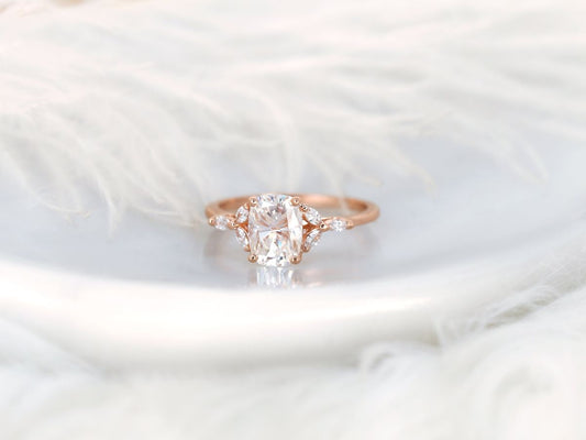 Stunning 1.5 CT Cushion Moissanite Engagement Ring with Cluster Design 1
