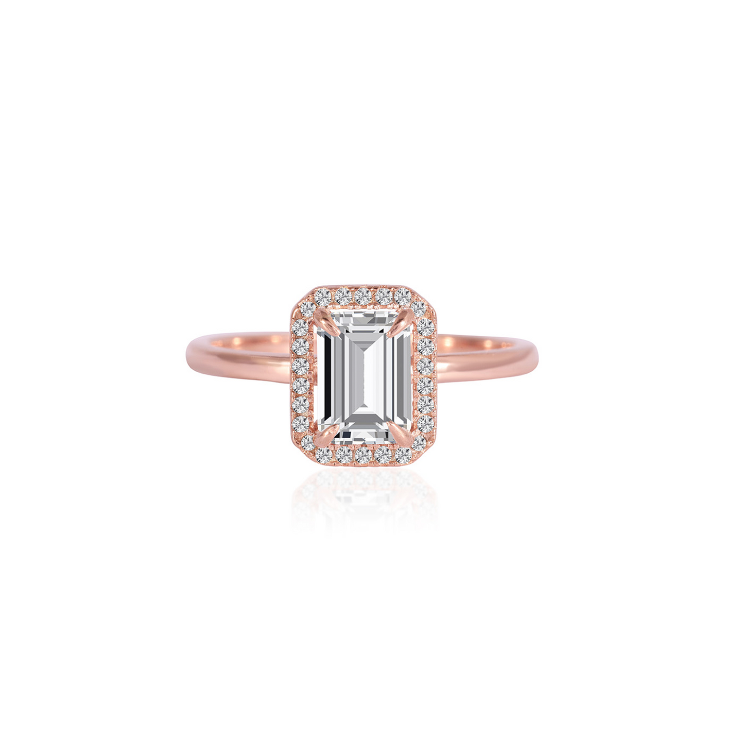 Stunning 1.0 CT Emerald Moissanite Engagement Ring with Halo Design 1