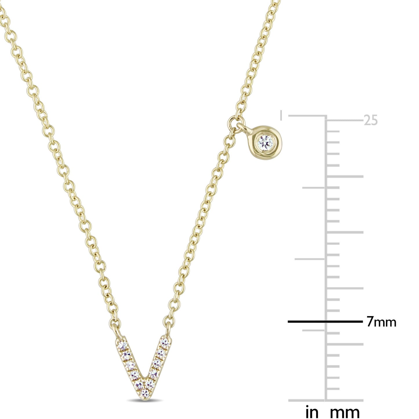 Round Cut Cubic Zirconia in 925 Sterling Silver Necklace 10