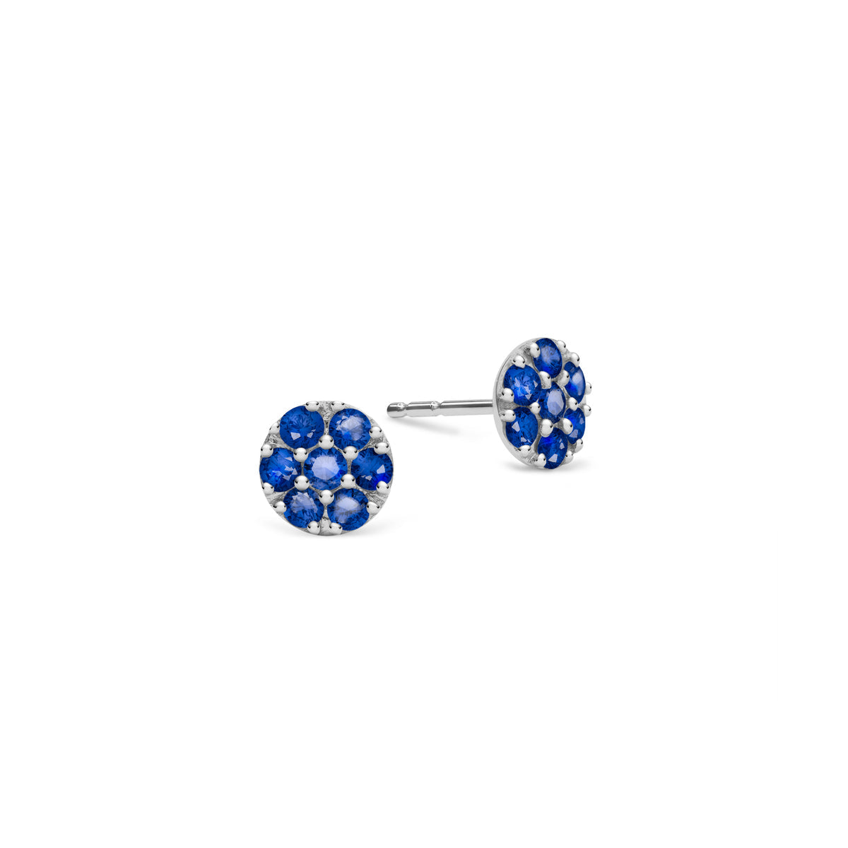 0.21 TCW Round Sapphire Lab Made Diamond- September Birthstone Studs 5