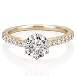 Stunning 1.0- 2.0 CT Round Moissanite Engagement Ring with Pave Design 1