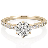 Stunning 1.0- 2.0 CT Round Moissanite Engagement Ring with Pave Design 1